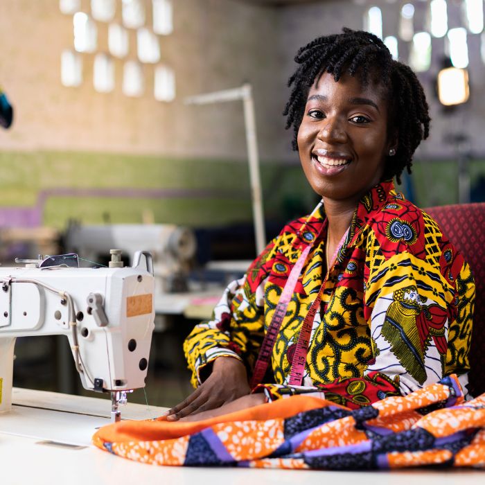A small business owner at work